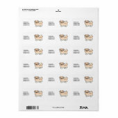 Crème Sable Tibetaanse Spaniel Cartoon Hond & Teks Etiket (Full Sheet)
