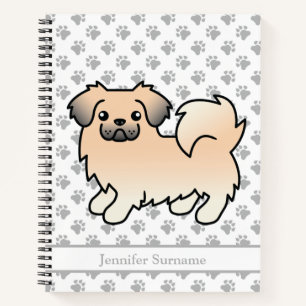 Crème Sable Tibetaanse Spaniel Cartoonhond & Tekst Notitieboek