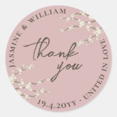 Crème Sakura Bloemen Kersenbloesem Aziatische brui Ronde Sticker (Voorkant)