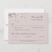 Crème Sakura Bloemen Kersenbloesem Roze Bruiloft RSVP Kaartje (Voorkant)