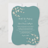 Crème Sakura Kersenbloesem Blauwgroen Aziatisch Br Kaart (Voorkant)