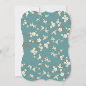 Crème Sakura Kersenbloesem Blauwgroen Aziatisch Br Kaart (Achterkant)