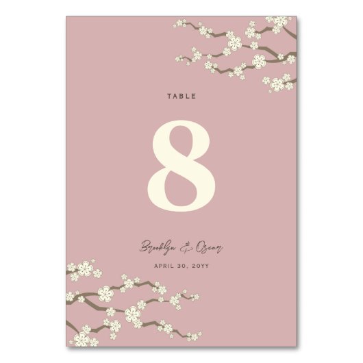 Crème Sakura Kersenbloesem Elegante Aziatische Bru Kaart (Achterkant)
