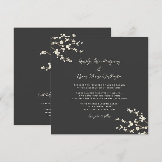 Crème Sakura Kersenbloesem Koffie Aziatisch Bruilo Kaart (Voorkant / Achterkant)