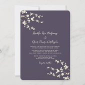 Crème Sakura Kersenbloesem Paarse Aziatische bruil Kaart (Voorkant)