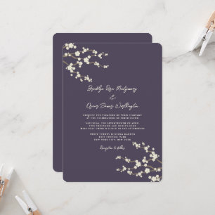 Crème Sakura Kersenbloesem Paarse Aziatische bruil Kaart