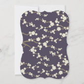 Crème Sakura Kersenbloesem Paarse Aziatische bruil Kaart (Achterkant)