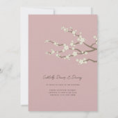 Crème Sakura Kersenbloesem Roze Aziatische bruilof Kaart (Achterkant)
