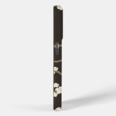 Crème Sakura oosterse kersenbloesems op bruin Case-Mate iPhone Case (Achterkant / Rechts)