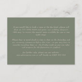 Crème & Salie Monogram Goud | Onze huwelijksdetail Informatiekaartje (Achterkant)