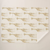 Crème Schattigee Giraffes Sherpa Deken (Voorkant (horizontaal))