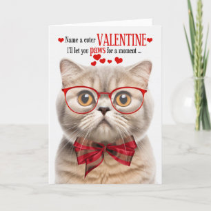 Crème Schotse Fold Cat Humor Valentijnsdag Feestdagen Kaart