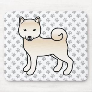 Crème Shiba Inu Cartoon Hond & Pootjes Muismat