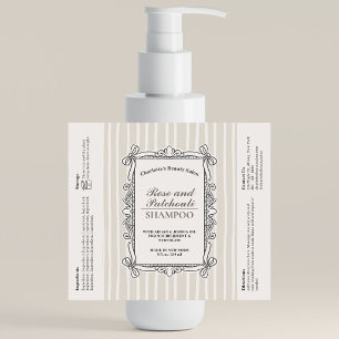 Crème Sierlijke Boog Frame Shampoo Fles Label Sparkling Wijnetiket