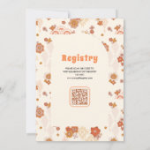 Crème Sinaasappel Groovy Retro Wildflower Baby sho Kaart (Achterkant)