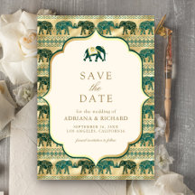 Crème Smaragd Goud Olifant Indiase Trouwfoto