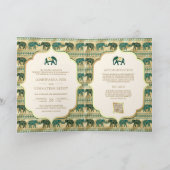 Crème Smaragdgroen Goud Olifant Indiase Bruiloft (Binnen)