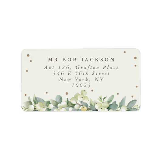 Crème Sneeuwbes+Eucalyptus Adreslabel Etiket (Voorkant)
