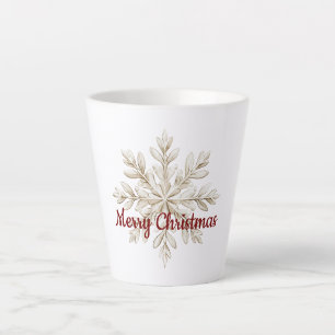 Crème Sneeuwvlok Rood Prettig Kerstfeest Latte Mok