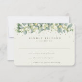 Crème Snowberry + Eucalyptus Garland Winter bruilo RSVP Kaartje (Voorkant)