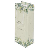 Crème Snowberry+Eucalyptus Kerst/Vakantie Wijn Cadeautas (Voorkant Gekanteld)