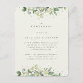 Crème Snowberry + Eucalyptus Rand Huwelijksrepetit Informatiekaartje (Voorkant)