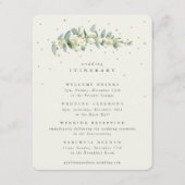 Crème Snowberry + Eucalyptus Stem Bruiloft Route Informatiekaartje (Voorkant)