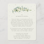 Crème Snowberry+Eucalyptus Stem Bruiloft Routebesc Informatiekaartje (Voorkant)