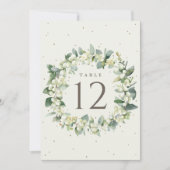 Crème Snowberry + Eucalyptus Trouwtafel nummer (Voorkant)