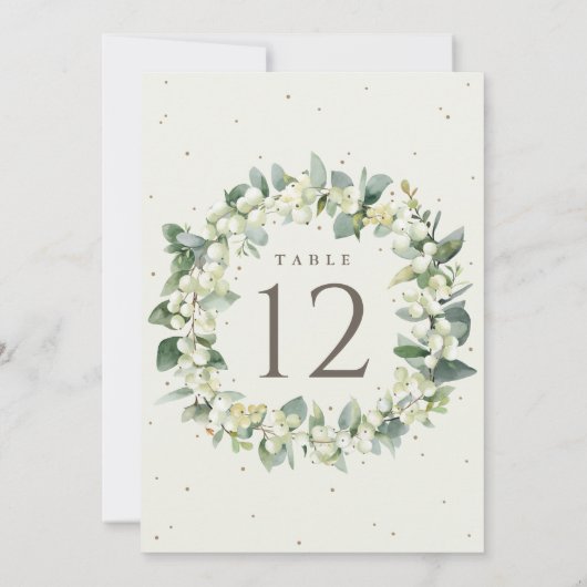 Crème Snowberry + Eucalyptus Trouwtafel nummer (Achterkant)