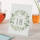 Crème Snowberry + Eucalyptus Trouwtafel nummer Reclamebord Met Voetstuk (Insitu)