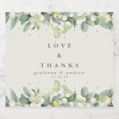 Crème Snowberry + Eucalyptus Winter bruiloft Likeurfles Etiket (Enkel label)