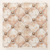 Crème Steampunk Glazen Onderzetter (Voorkant)