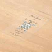 Crème Strand Zeeschildpadden Bruidsuitnodiging Acryl Uitnodigingen (Laagn)