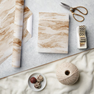 Crème strandzand verjaardag cadeaupapier