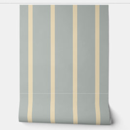 Crème strepen verticaal patroon stoffig blauw behang