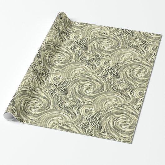 Crème Swirl-omslagpapier Cadeaupapier (Uitgerold)
