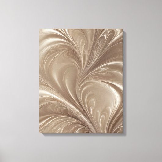 Crème Swirl - Zachte Beige Abstracte Stromende Ont Canvas Afdruk (Voorkant)