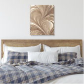 Crème Swirl - Zachte Beige Abstracte Stromende Ont Canvas Afdruk (Insitu (Slaapkamer))