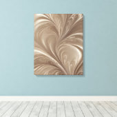 Crème Swirl - Zachte Beige Abstracte Stromende Ont Canvas Afdruk (Insitu (Houten vloer))