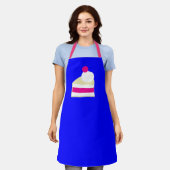 Crème Taart Blauwe Kleur Schort (Gedragen)