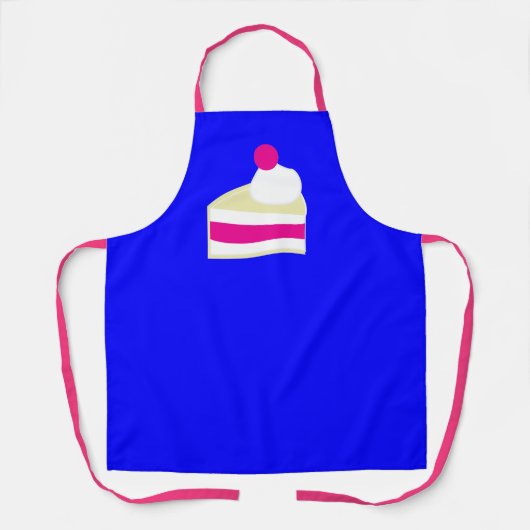 Crème Taart Blauwe Kleur Schort (Voorkant)