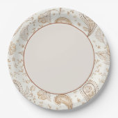 Crème Tan Boho Verjaardag Papieren Bordje (Voorkant)