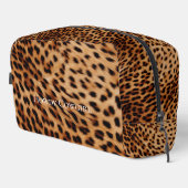 Crème Tan Brown Leopard Print Toilettasje (Rechterhoek)