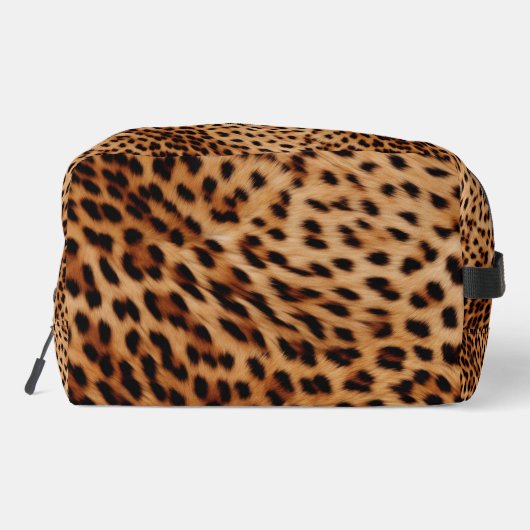 Crème Tan Brown Leopard Print Toilettasje (Achterkant)