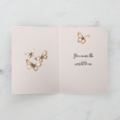 Crème Tan Bruine Vlinders Met Harten Liefde Kaart (Binnen)