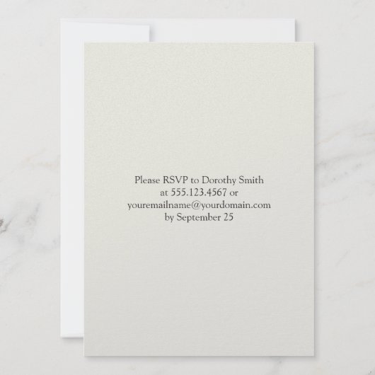 Crème Tan Damast Wervelingen Na Trouwen Kaart (Achterkant)