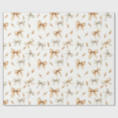 Crème Taupe Bogen Bladeren Verjaardag Cadeaupapier (Vlak)