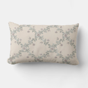 Crème Taupe Roze Salie Traliewerk Patroon Kussen