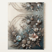 Crème Teal 3D Sculpturale Botanische Bloemstuk Planner (Achterkant)